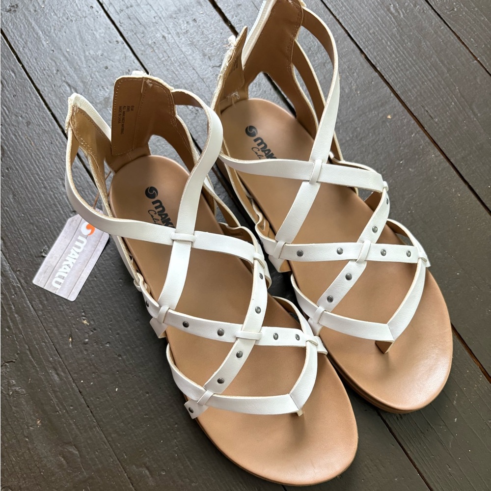 Women's White Strappy Sandals